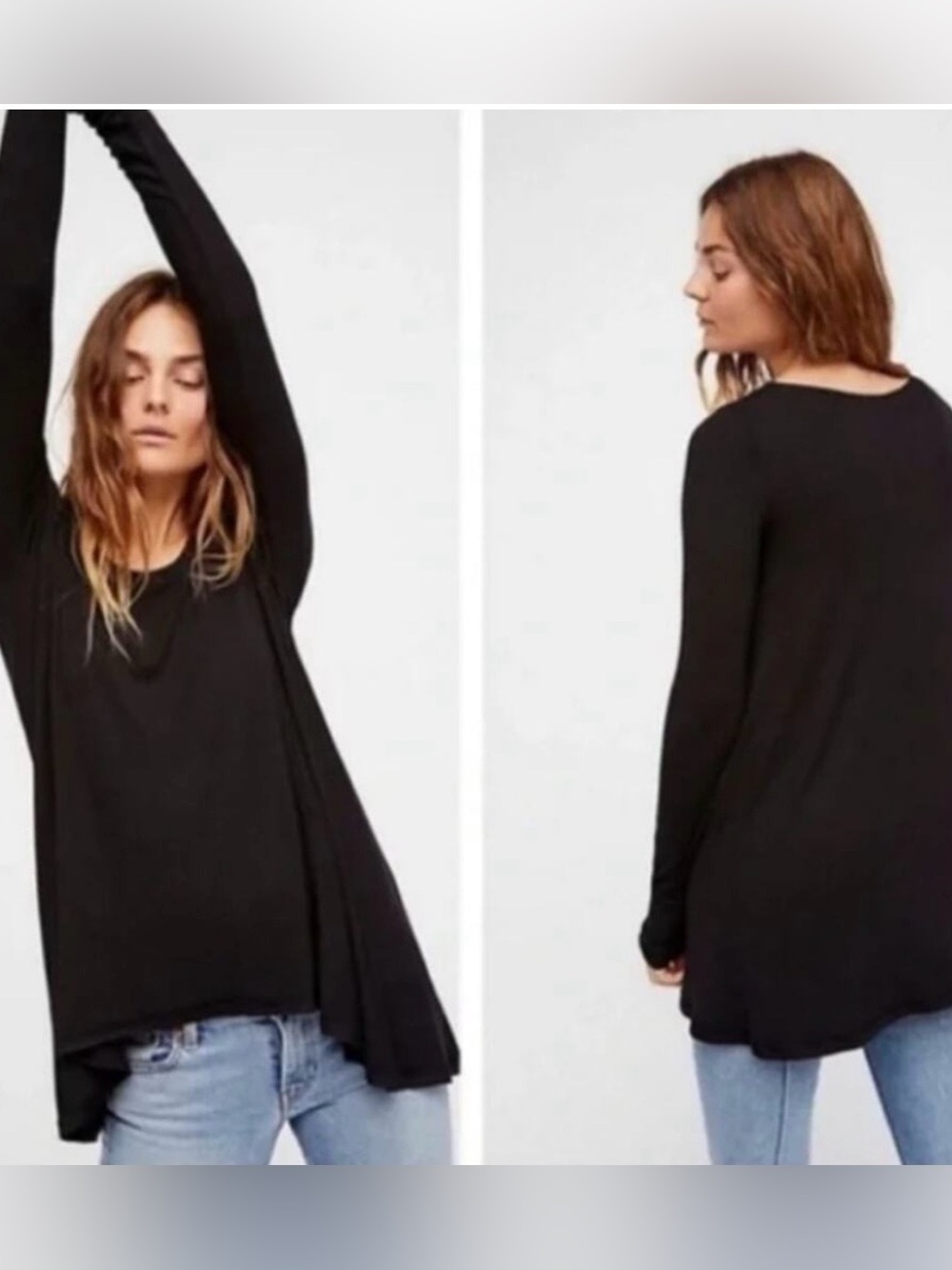 Guess Black Long-Sleeve Swing Top